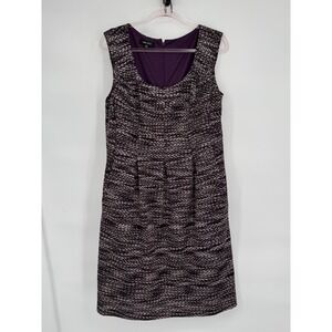 Nine West Women's Sleeveless Purple Tweed‎ Dress Career Sz 14W Party